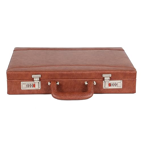 C Comfort Faux Leather Briefcase Tan