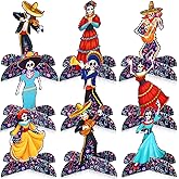 Shappy 9 Pcs Day of The Dead Table Centerpiece Decoration Dia De Los Muertos Decoration Sugar Skull Table Toppers for Day of The Dead Halloween Mexican Holiday Party Decor Supplies