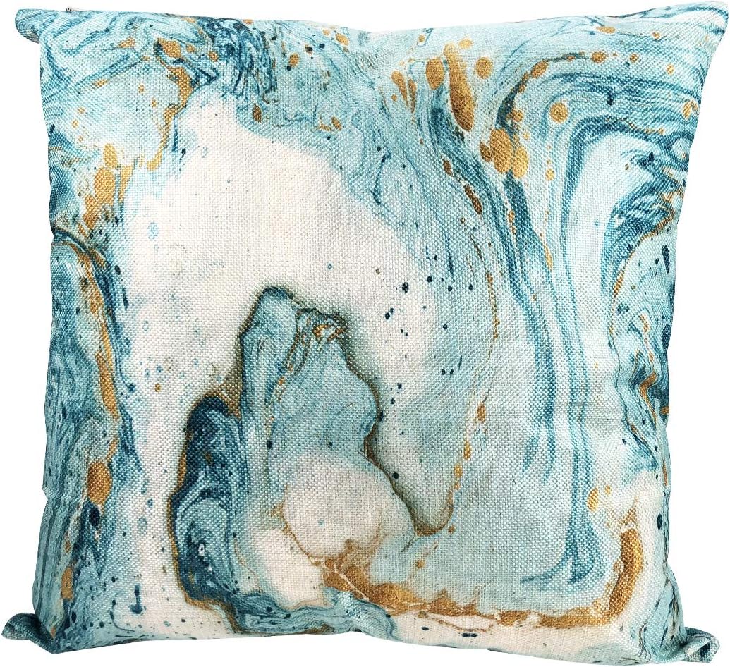 MuaToo 20x20 Pillow Covers,Soft Abstract Marble Texture Cotton Linen Square Cushion Covers Throw Pillowcases for Sofa Couch Bed Chair Car