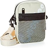 COOKIES Layers Smell Proof Shoulder Bag–Compact Nylon Crossbody with Multi Compartments,Branded Strap & Mesh Pocket for All