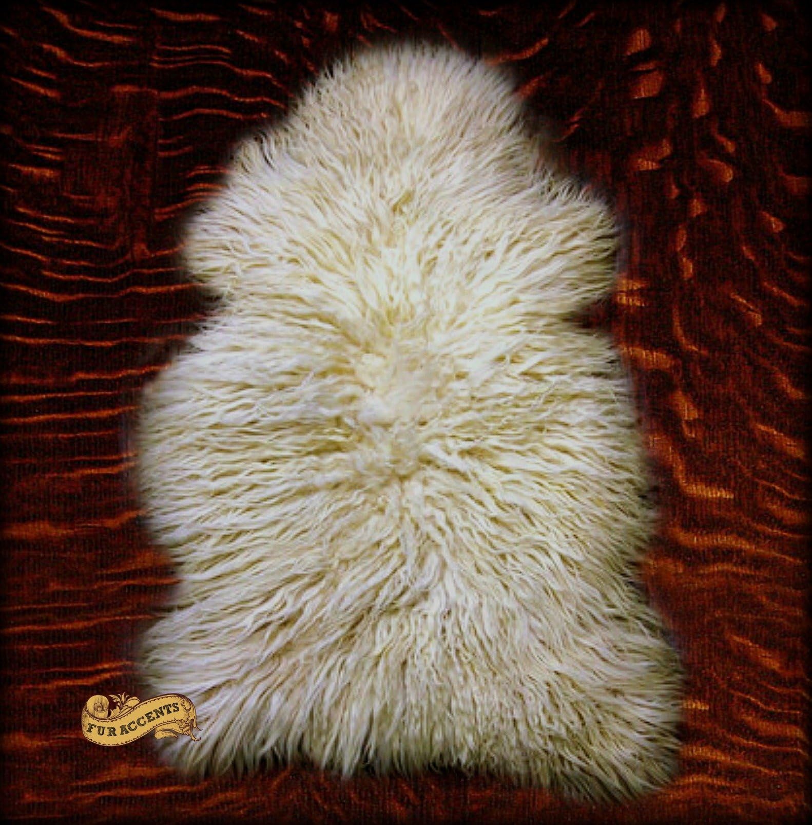 Shaggy Sheepskin Shabby Chic Rag Rug Fake Faux Fur Mongolian Long Hair Sheep Skin Throw Rug Area Toss Carpet … (2x4)