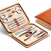 MR.GREEN Manicure Set 12 in 1 Multi-Function Nail Clippers Personal Care Tool Kits Stainless Steel Pedicure Sets with Leather Case Idea Gift (12Pcs Set)