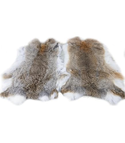 Natural Tanned Assorted Rabbit Pelts Rabbit Hide Skin (12 by 14 Sewing Quality Leather) (Natural Black Natural Tanned Assorted Rabbit Pelts Rabbit Hide Skin (12 by 14 Sewing Quality Leather) (Natural Black