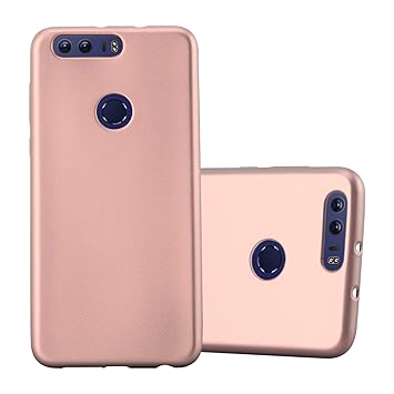 Cadorabo Hülle für Honor 8 - Hülle in METALLIC ROSÉ Gold – Handyhülle aus TPU Silikon im Matt Metallic Design - Silikonhülle 