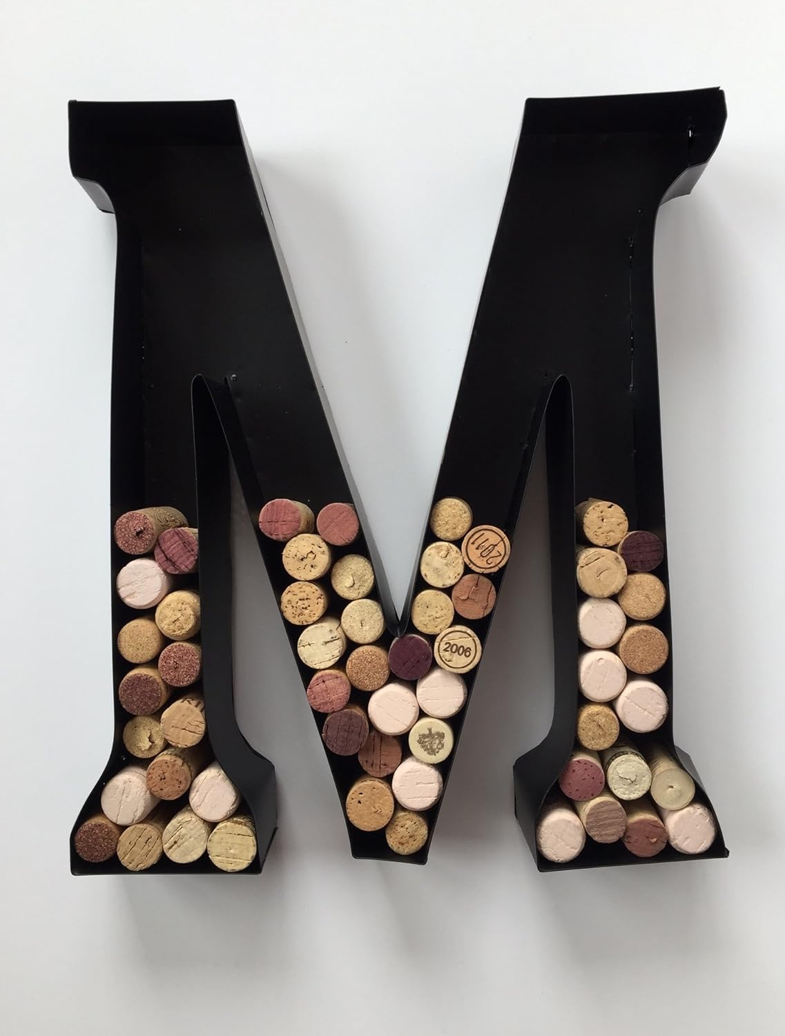Personalized Letter "M" Metal Wall Wine Cork Holder