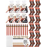 Chicingyou 12 Sets Halloween Socks and Pens Gifts Set Pumpkin Sock Halloween Ballpoint Pen Card Party Favor Bag for Holiday