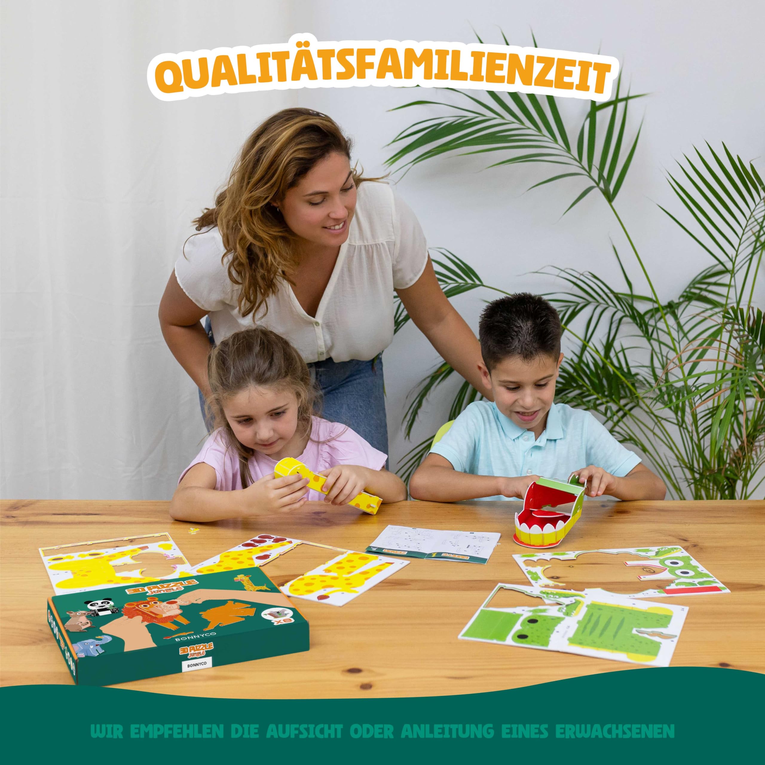 BONNYCO 3D Puzzle Kinder Spielzeug Paket 8. Puzzle 3D Tieren, Lernspielzeug Geschenke für Kinder. Puzzel Spielzeug Jungen Mädchen, Bastelset Geschenke für Jungs 6 7 8 9 10, Geburtstag, Weihnachten 3