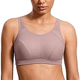 SYROKAN Plus Size Sports Bras for Women High Support Full Coverage High Neck No Padded Wireless Bra