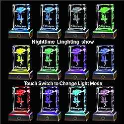 BAHUJIDA 3D Rose Crystal with LED Color