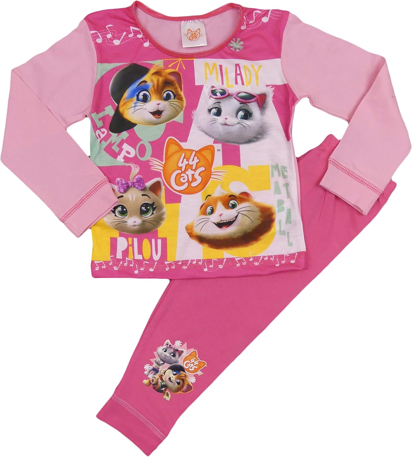 44 Cats Girls Long Pyjamas Two Design Licensed Product 18 mths to 5