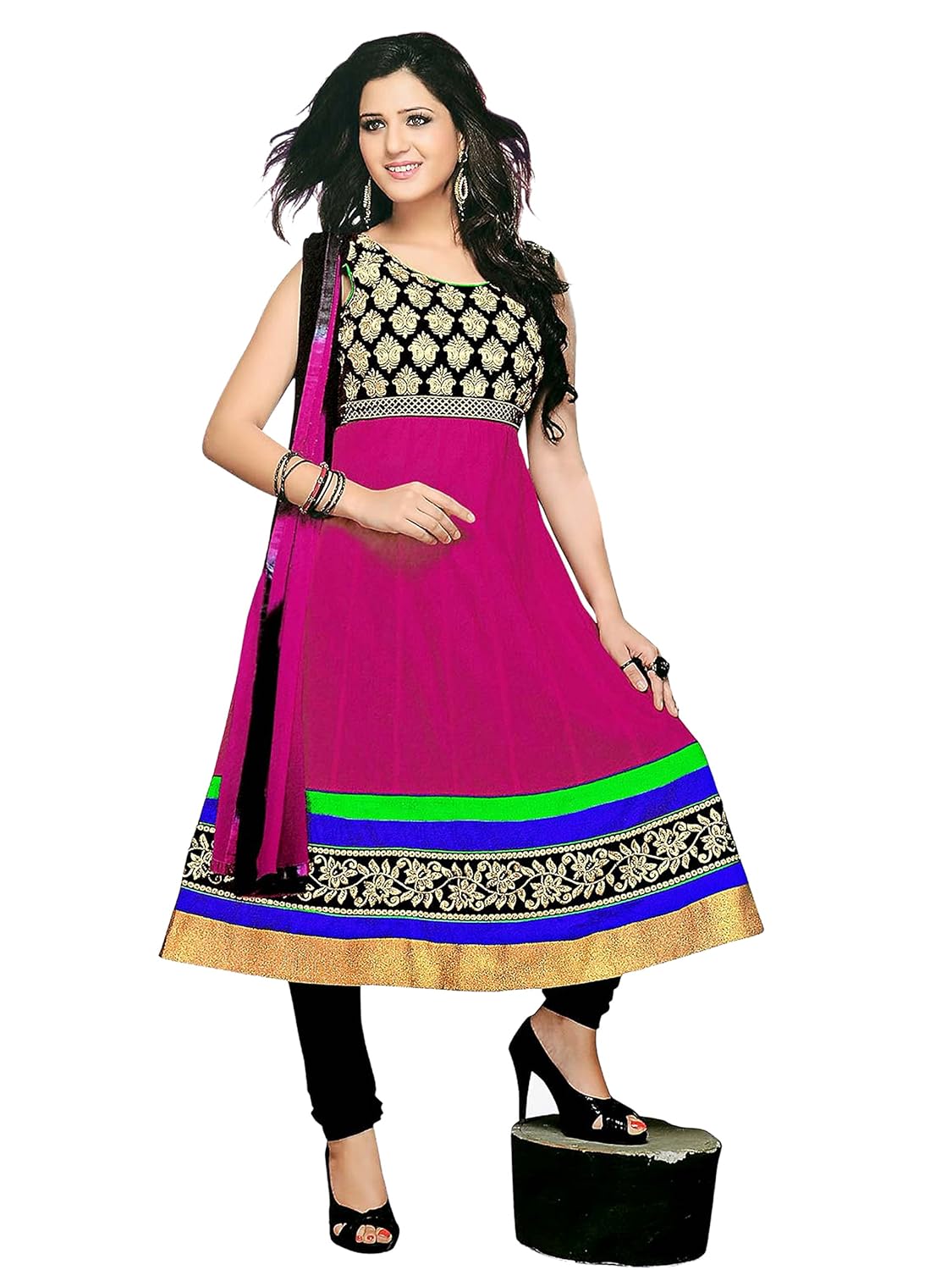 florence women's cambric cotton salwar suit dupatta material (sb-2084)