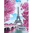 Snowplanet Paris Eiffel Tower Diamond Art Painting Kits,Diamond Art Kits for Adults, Full Drill 5d Diamond Dots Kits Gem Art for Adults Wall Home Decor(YNC034)