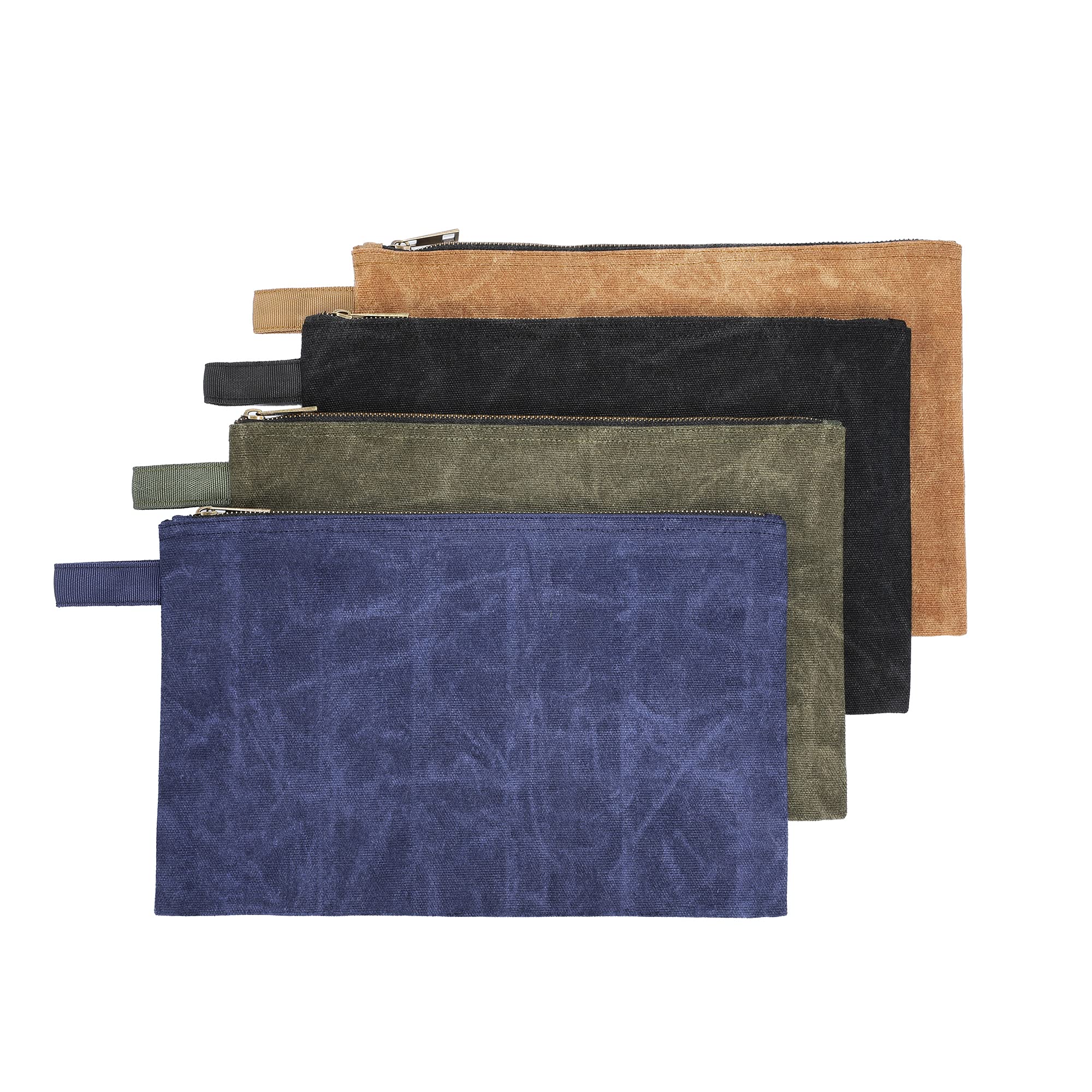 High-performance Waxed Canvas Tool Bag, Multi-purpose Bag, Waterproof Tool Pouch, 4 Pieces, 31.5 x 21 x 1CM