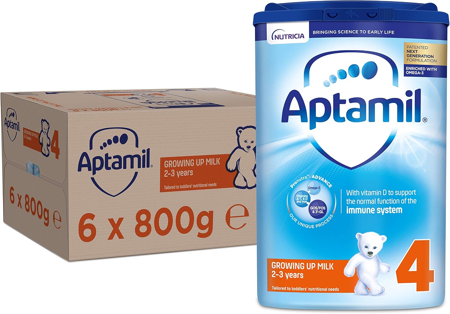 Aptamil 4 Growing Up Milk Powder 800 g (Pack of 6), White