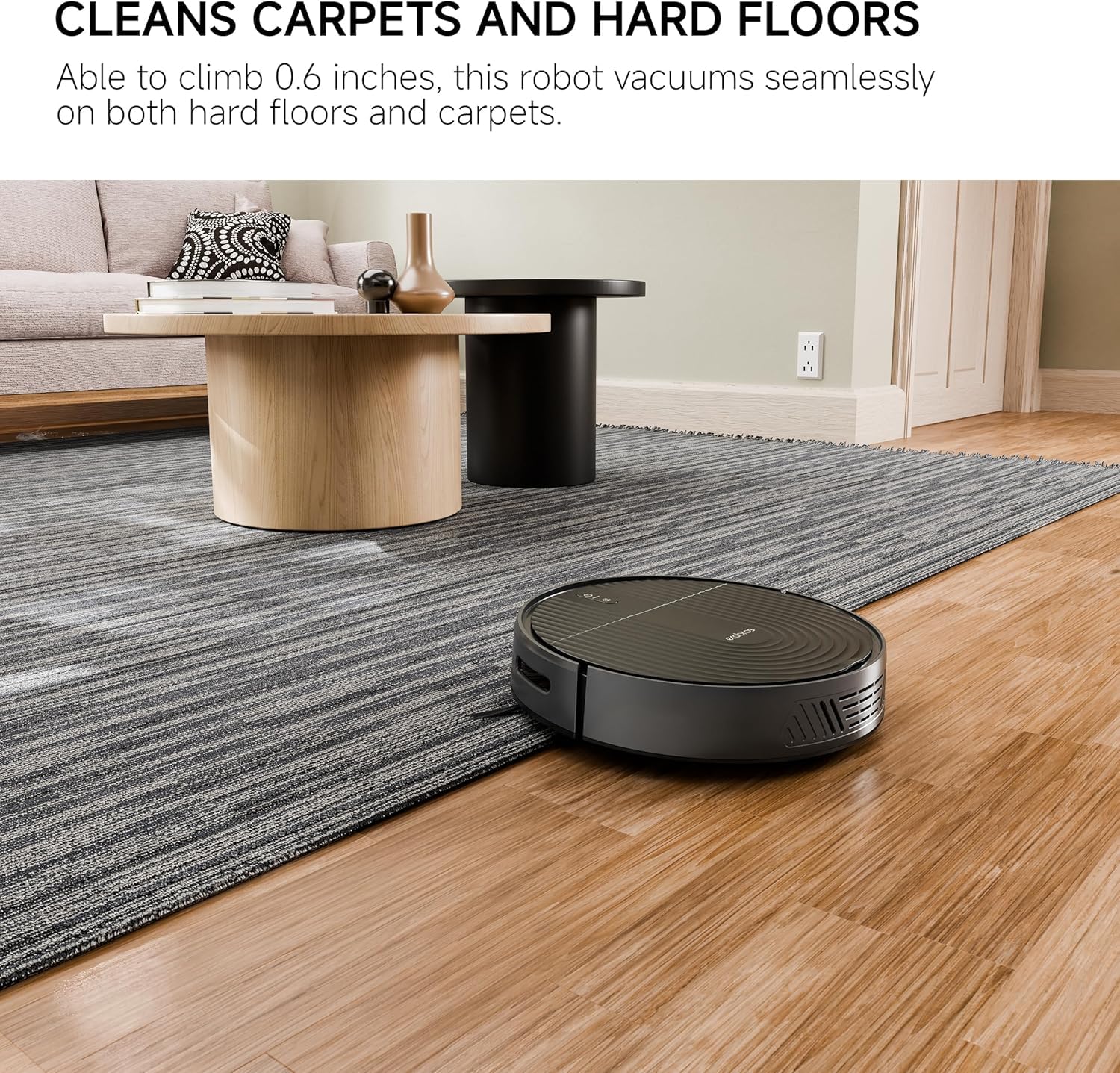 erabrospro Robot Vacuum with 3000Pa Powerful Suction, Brushless Tangle-Free Robotic Vacuum, 2.99" Super-Slim, 140Min Runtime, Vacuum Robot for Hard Floor/Carpet/Pet Hair, Remote/App/Voice Control - Image 7