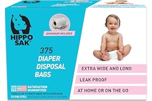 Hippo Sak Diaper Disposal Bags, 375 Count, White
