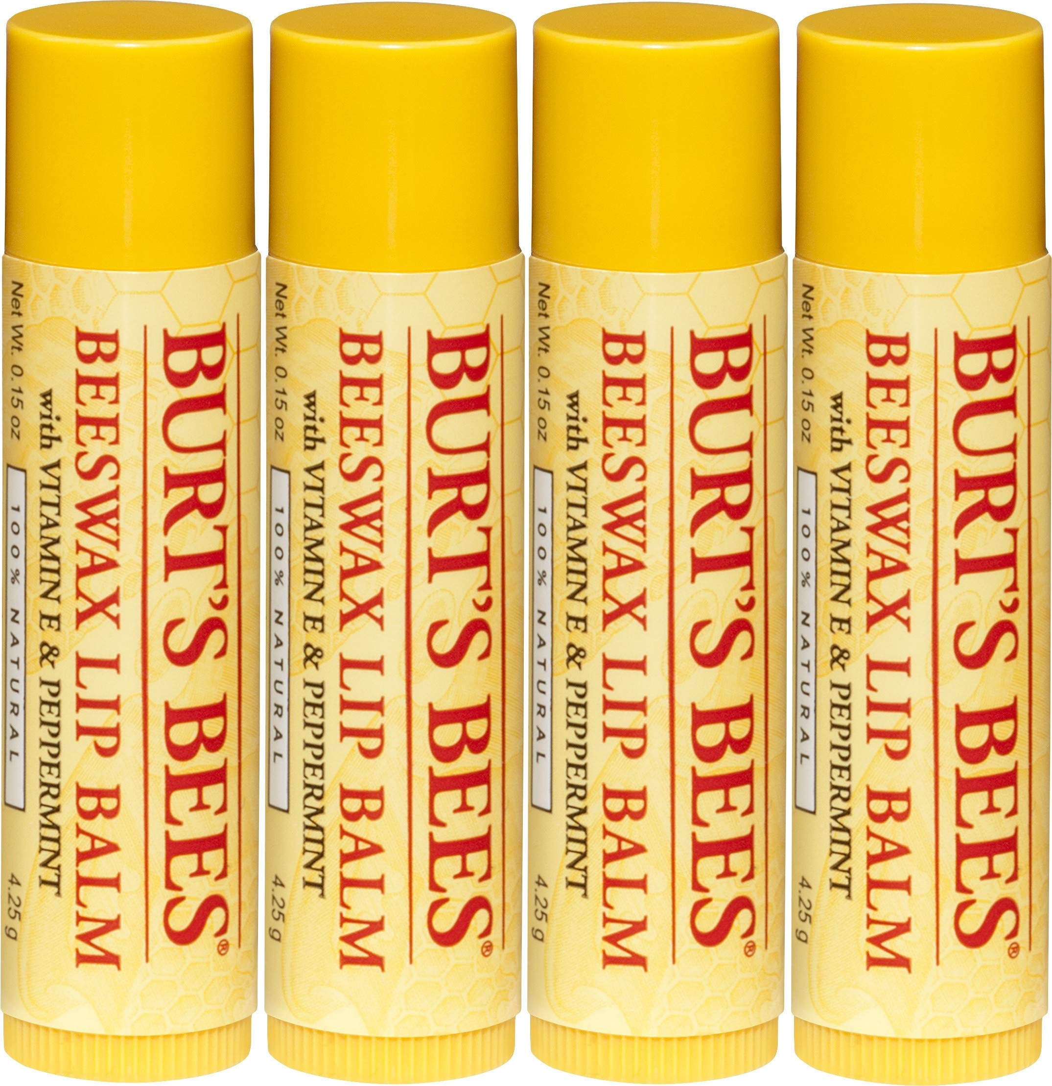 Burt's Bees 100 Natural Moisturizing Lip Balm, Original Beeswax with