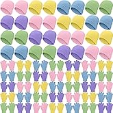 Handepo 60Pcs Kids Winter Beanie and Gloves Bulk Knit Hats Gloves Warm Unisex Cold Weather Winter Gifts for Boy Girl Homeless