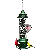 Squirrel Buster Plus Squirrel-proof Bird Feeder w/Cardinal Ring and 6 Feeding Ports, 5.1-pound Seed Capacity, Adjustable, Pole-mountable (POLE ADAPTOR SOLD SEPARATELY), Green