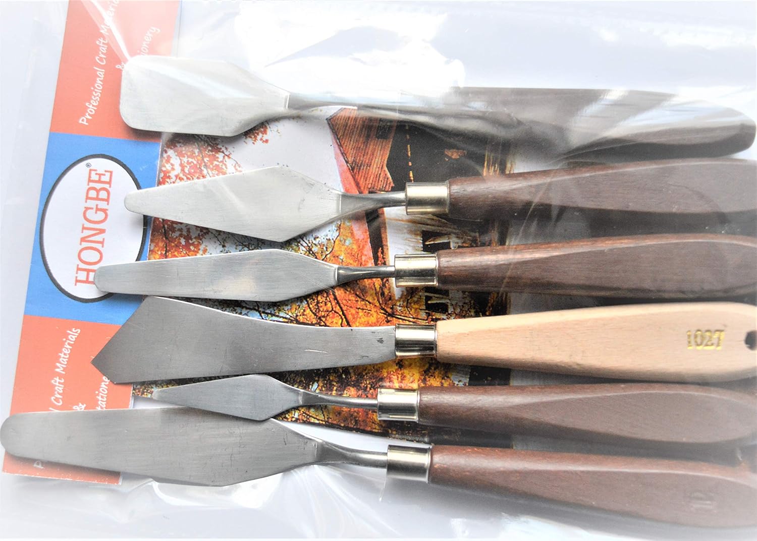 HONGBE METAL ARTIST ACRYLIC PAINTS, OIL PAINTS, METAL PALETTE KNIFE SET, Brown - Image 3