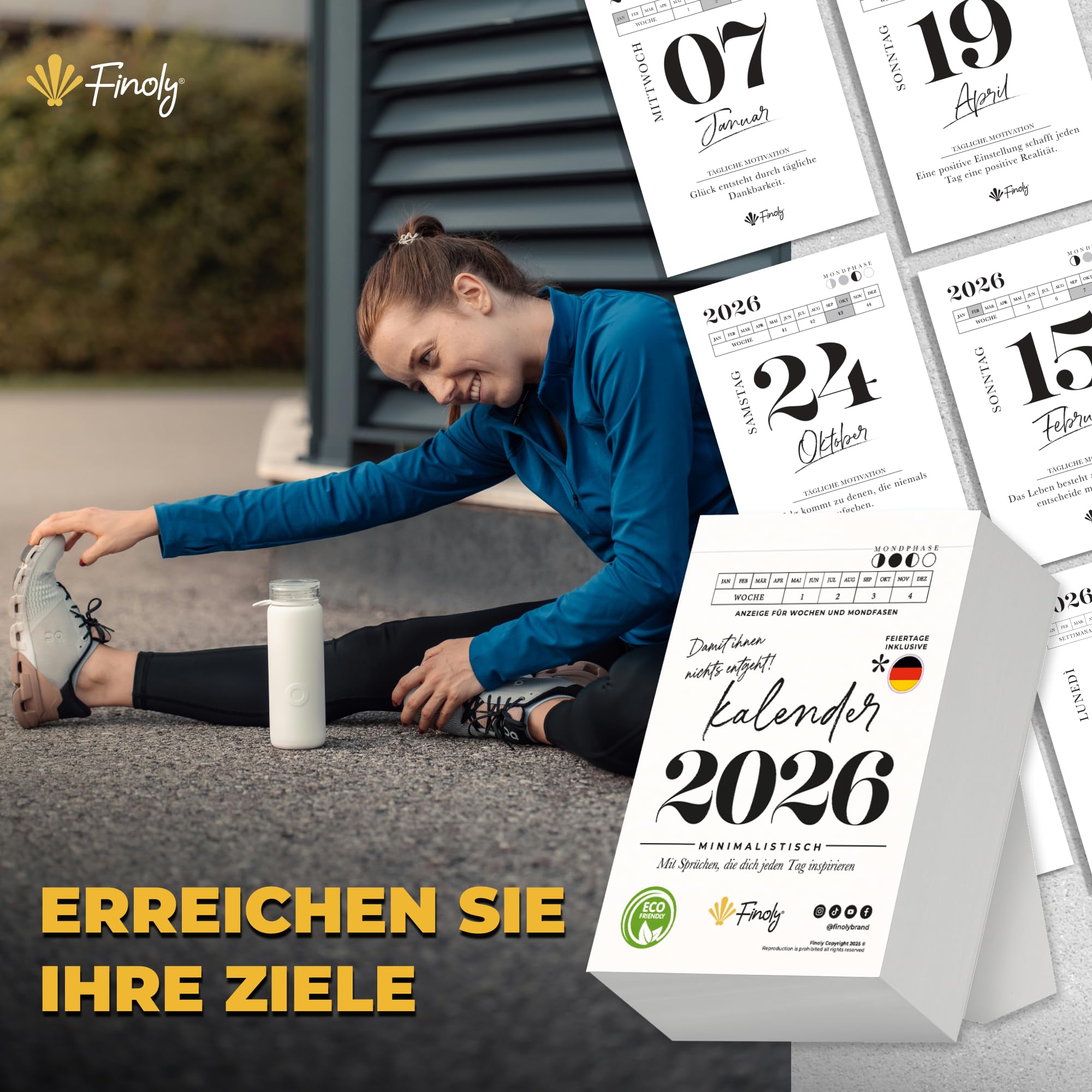 Finoly Tageskalender 2026 Abreißkalender Jan 2026 Dez 2026 (12 Mon) | Abreisskalender 2026 Täglich Lustig für Ruhe & Motivation | Abreißkalender 2026 Sprüche Inspiration, Übungen 13,5x9,5 cm 7