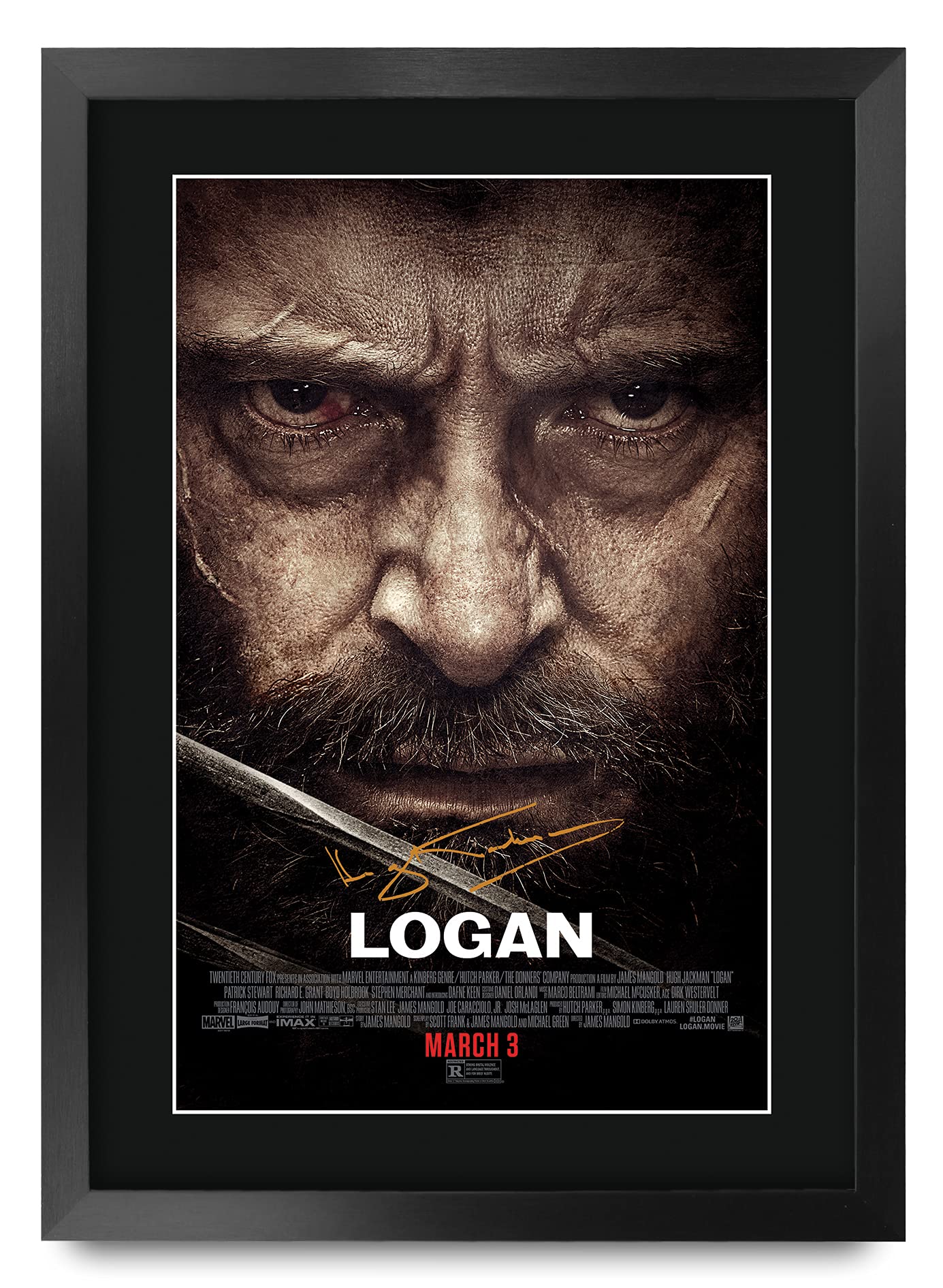 HWC Trading FR A3 Logan Hugh Jackman Gifts Printed Poster Signed Autograph Picture for Movie Memorabilia Fans - A3 Framed