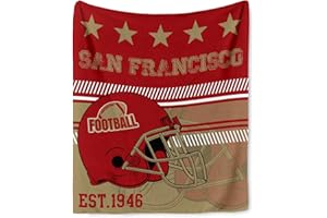 GVEKMQU Flannel Football Blanket 50x60 Inch Cozy Soft Throw Blanket Style Lightweight Warm Travel Blanket Football Style Gifts for Men Women Boys Kids Decor for Sofa Bed Couch Chair Living Room Brown