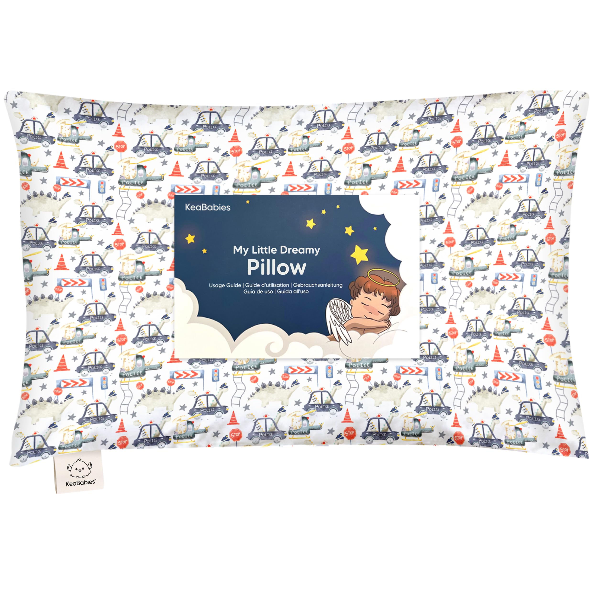 Photo 1 of Toddler Pillow with Pillowcase - 13x18 My Little Dreamy Kids Travel Bed Pillows for Sleeping, Organic Cotton Small Pillowcase, Soft & Breathable, Machine Washable, Toddlers 2-5 years old (Dino Patrol)