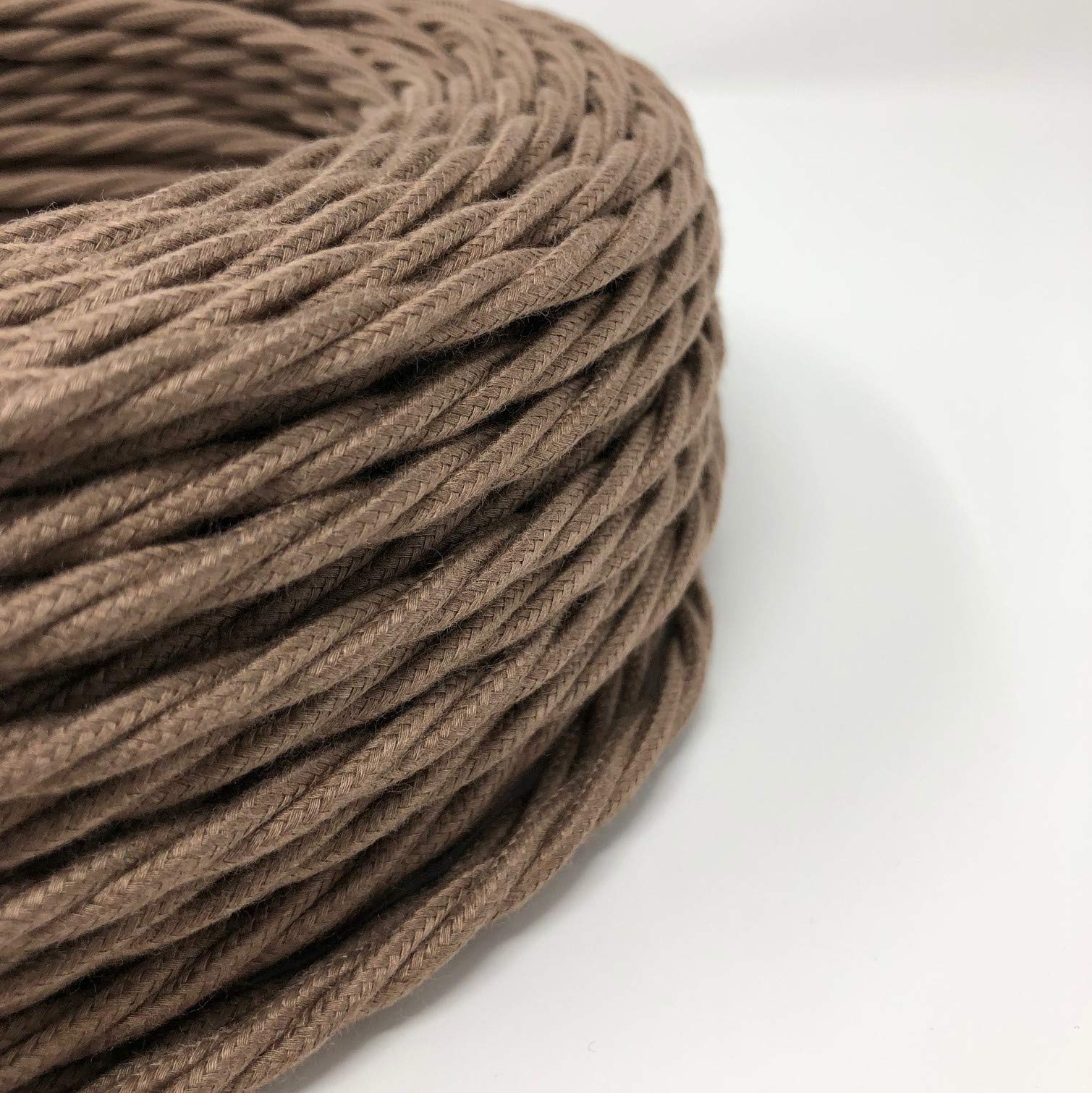 Braid/Braided Electric Cable with Textile Coated Brown Barley Section 3x1.50