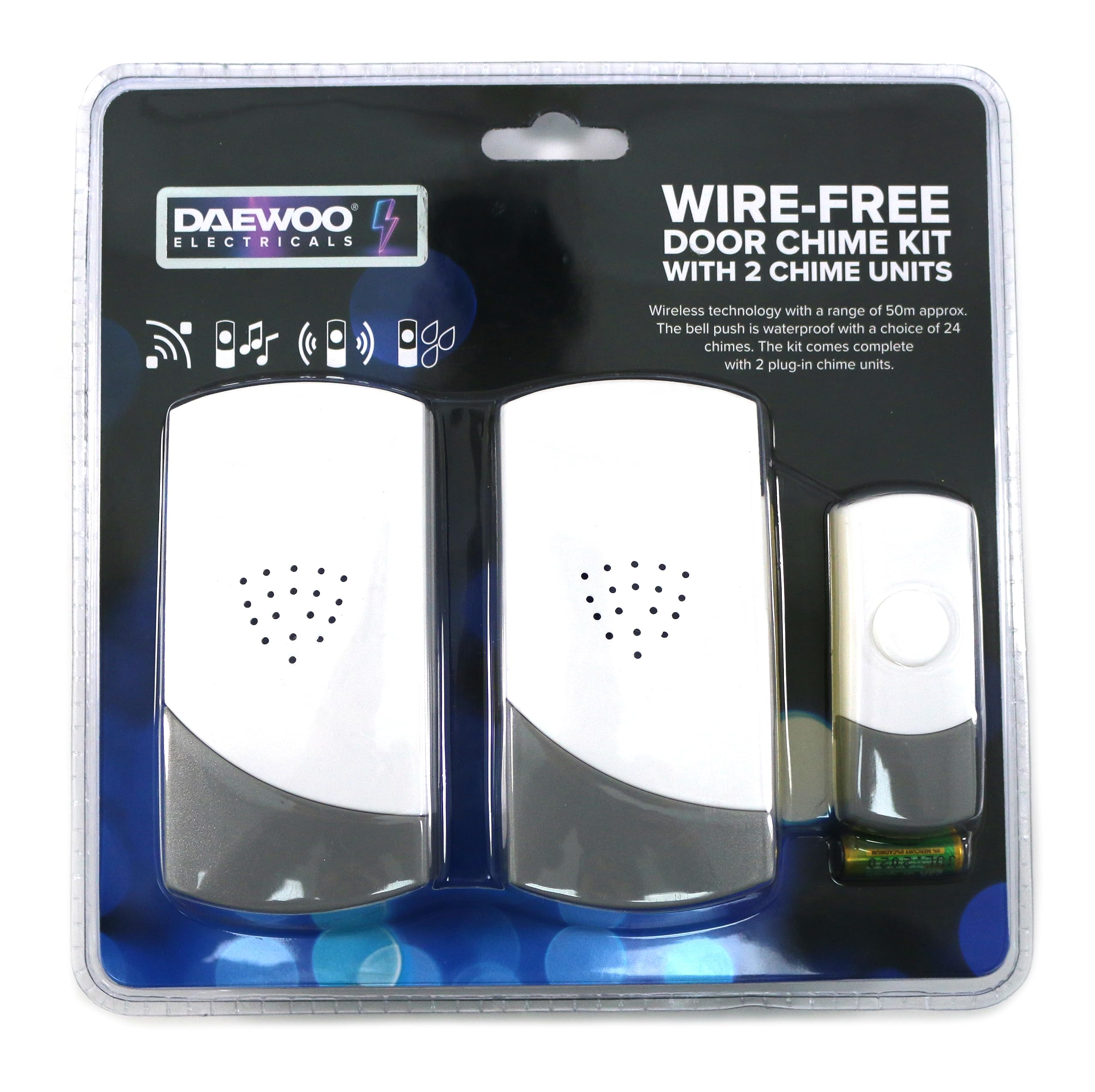 PIFCO ES187 Cordless Doorbell Chime Plug-In, White