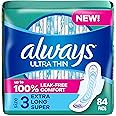 Always Ultra Thin Feminine Pads For Women, Size 3 Extra Heavy Long Absorbency, Multipack, With Wings, Unscented, 28 Count (Pack of 3)