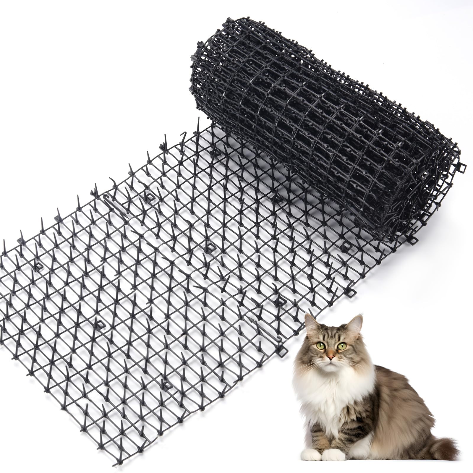 OCEANPAX Cat Scat Mat with Spikes Prickle Strips Anti-Cats Network Digging Stopper Pest Repellent Spike Deterrent Mat, 78 inchx11 inch
