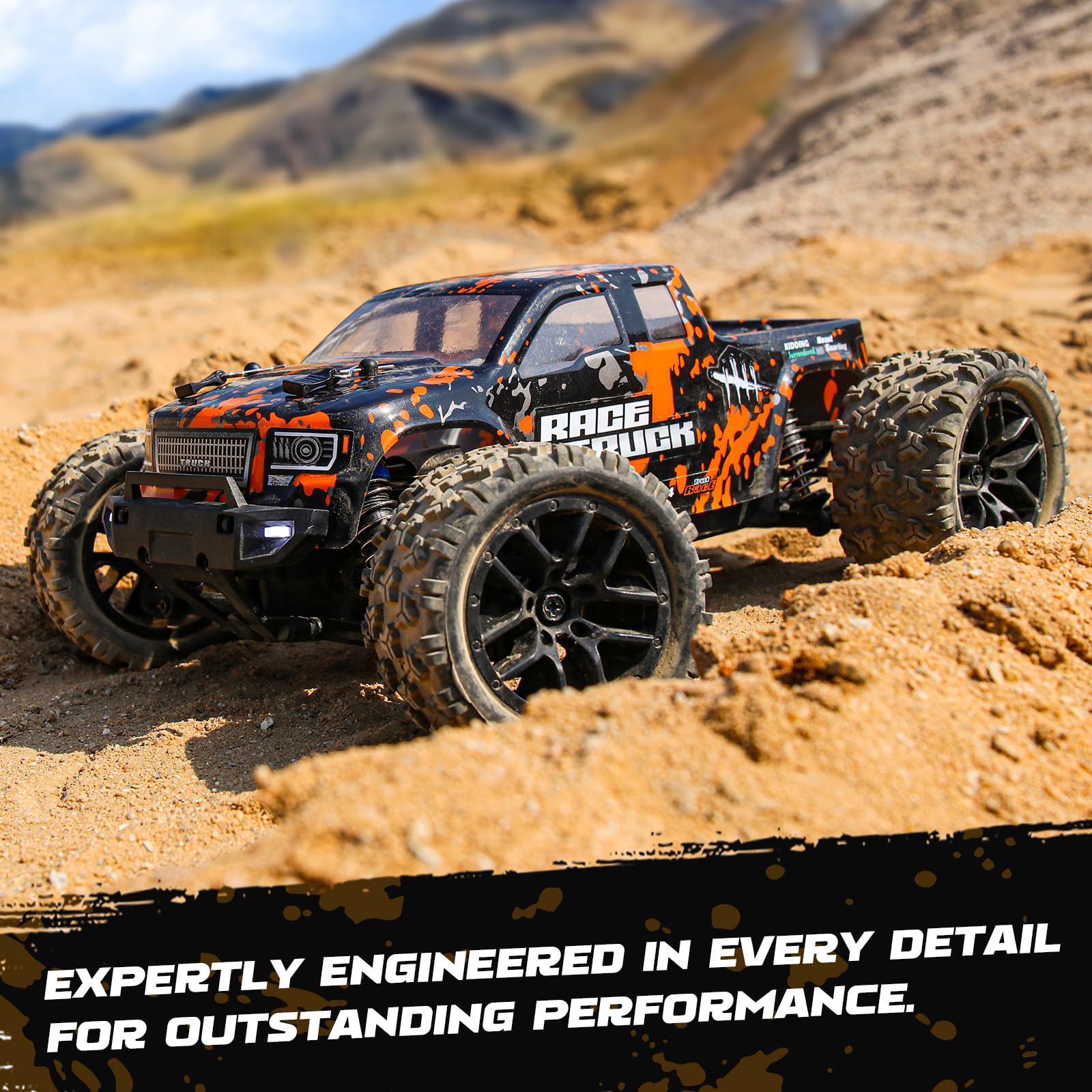 HAIBOXING 1:18 Scale RC Monster Truck 18859 36km/h Speed 4X4 Off Road Remote Control Truck,Waterproof Electric Powered RC Cars All Terrain Toys Vehicles with 2 Batteries,Xmas Gifts for Kid and Adults