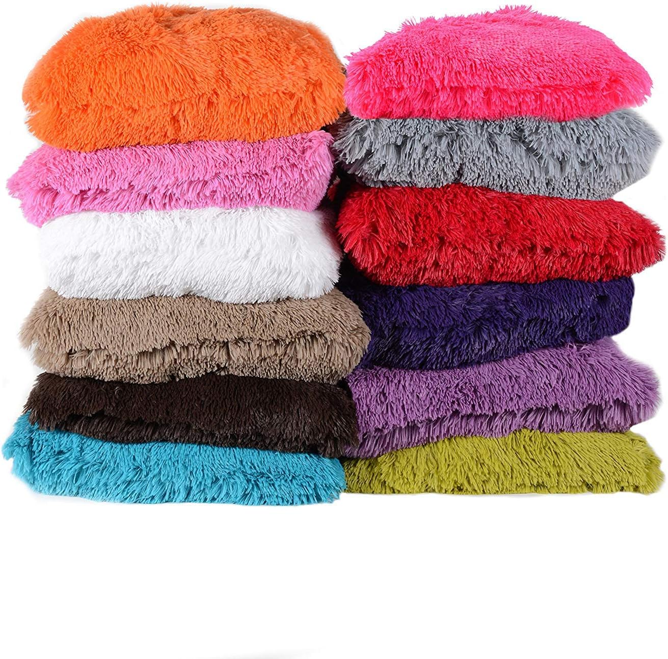 Sweet Home Collection Plush Pillow Faux Fur Soft and Comfy Throw Pillow (2 Pack), White: Home & Kitchen