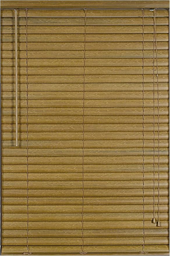 Amazon.com: PowerSellerUSA - Mini persianas para ventanas, sin cordón, láminas de vinilo de 2.0 pulgadas, estampadas tipo madera, color blanco. Largo 64 pulgadas.: Home \u0026 Kitchen