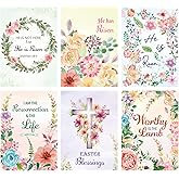 Fancy Land Religious Easter Cards Happy Easter Card with Scripture He Is Risen Greeting Cards with Envelopes for Holiday Supplies Christian Favors 12Pcs