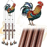 Roosters Wind Chimes for Outside,Metal Windchimes with S Hook with Playful Design Wind Chime Garden Decor Outdoor Ideal Memorial/Housewarming/Birthday/Festival Gifts Front Yard Decor