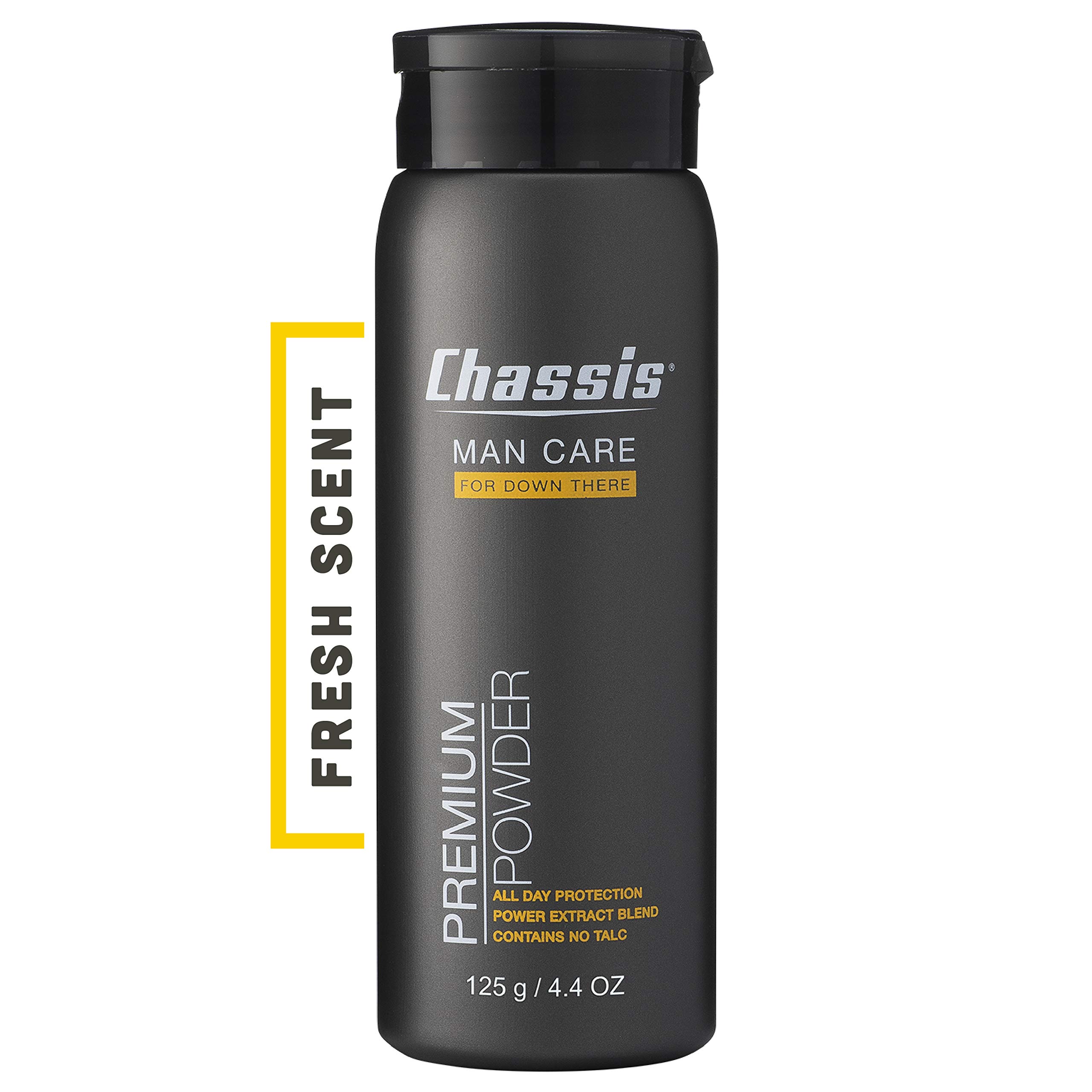 Chassis Premium Body Powder for Men, Whole Body Deodorant, Odor-Absorbent, Talc-Free Anti-Chafing Powder for Groin & Sensitive Skin, Friction Defense & Odor Control, Original Fresh Scent