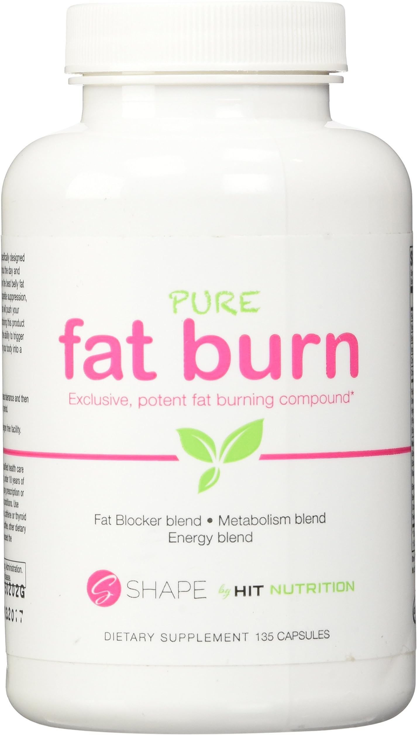 HIT Shape Pure Fat Burn, Natural Metabolism & Potent Fat Blocking Thermogenic Blend with Green Coffee and Garcinia Cambogia, 135 Capsules