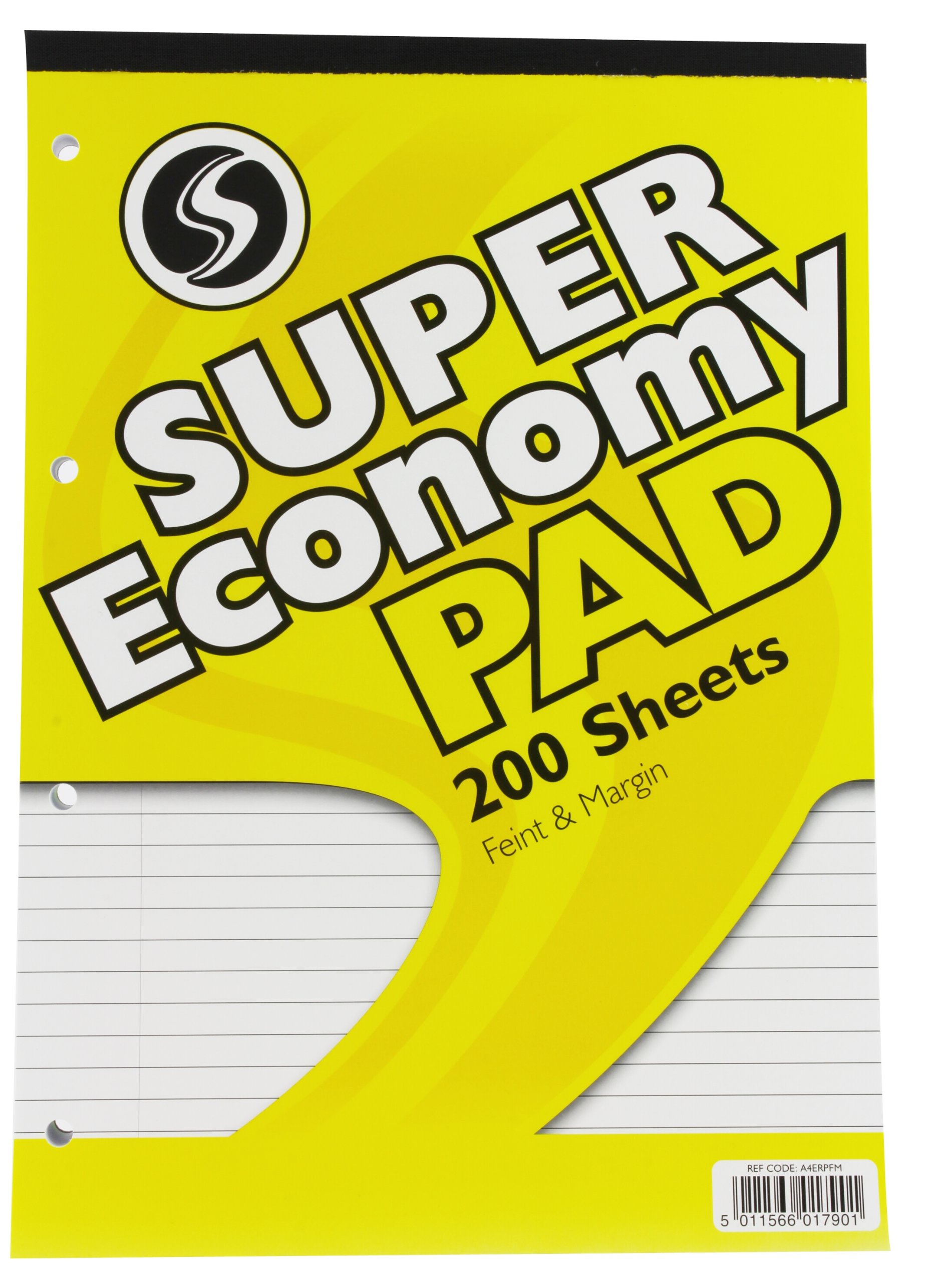 Silvine A4 Economy Refill Pad - Lined with Margin (400 Pages) Pack of 3