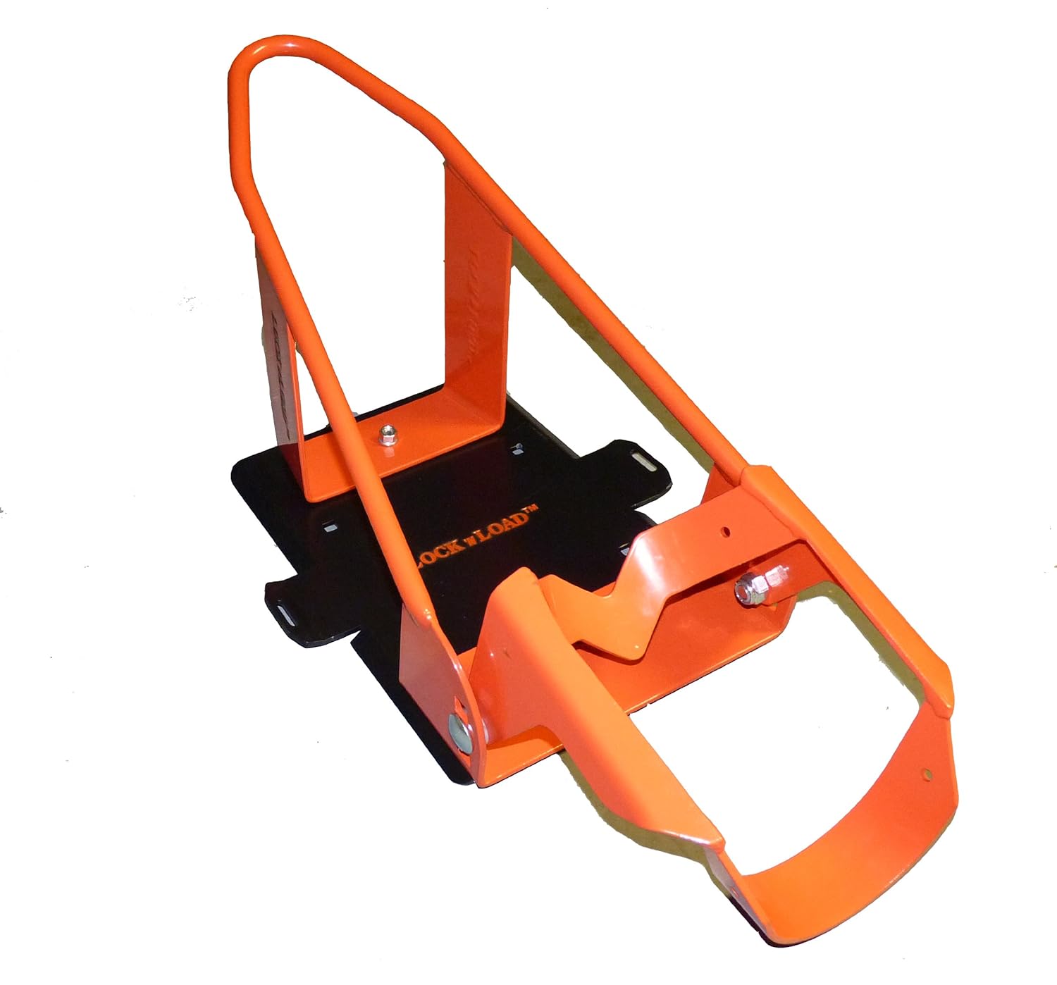 Lock N Load BK100 Orange/Black Deluxe Motorcycle Wheel Chock Lock 'N