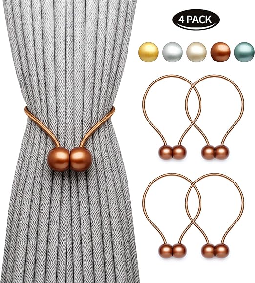 Amazon Com Qishare 4 Packs Magnetic Curtain Tiebacks With Unique