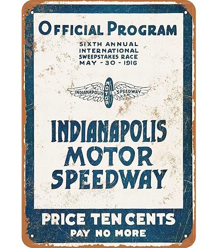 Vintage Indianapolis Motor Speedway Tin Sign - Rustic Metal Wall Plaque, 12x8 Inches, Retro Bar & Pub Decor - View #7