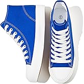 Uoidru High Top Sneakers for Women Canvas Shoes White Canvas High Tops Women Casual Shoes Lace Up Fashion Sneakers