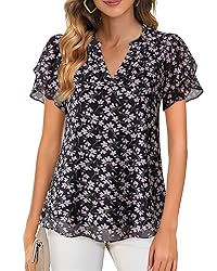 Lotusmile Women's Dressy Casual Chiffon Blouses