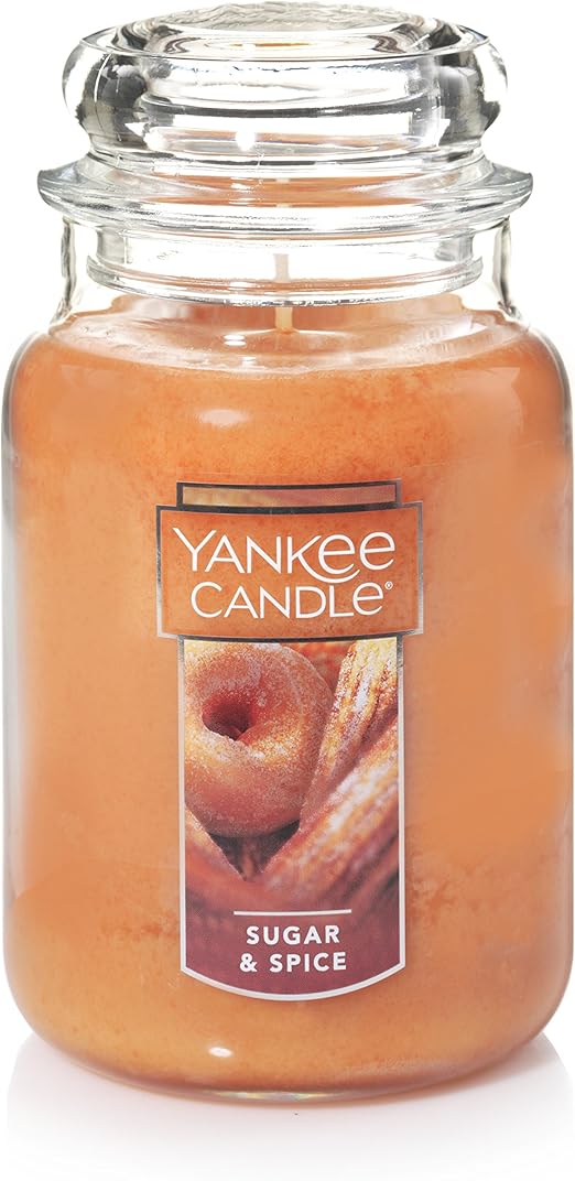 Yankee Candle Sugar and Spice Scented Candles, Brown, L Jar Amazon.co.uk Kitchen & Home