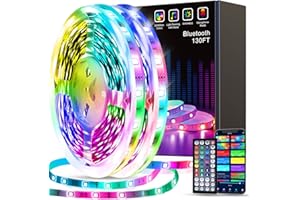 Tenmiro Led Strip Lights 130ft (2 Rolls of 65ft) Smart Light Strips with App Control RGB Led Lights for Bedroom，Music Sync Color Changing Lights for Room Party