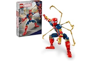 LEGO Marvel Iron Spider-Man Construction Figure, Super Hero Marvel Toy for Kids, Posable Spider-Man Action Figure with Armor, Buildable Toy Model, Gift for Boys and Girls Ages 8 and Up, 76298