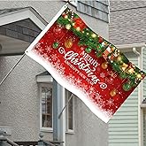 Moukeren Merry Christmas Flag 3 x 5 ft Happy New Year Flag Xmas Double Sided Red Family Flags for House Winter Holiday Party Yard Garden Indoor Outdoor Gift Decoration