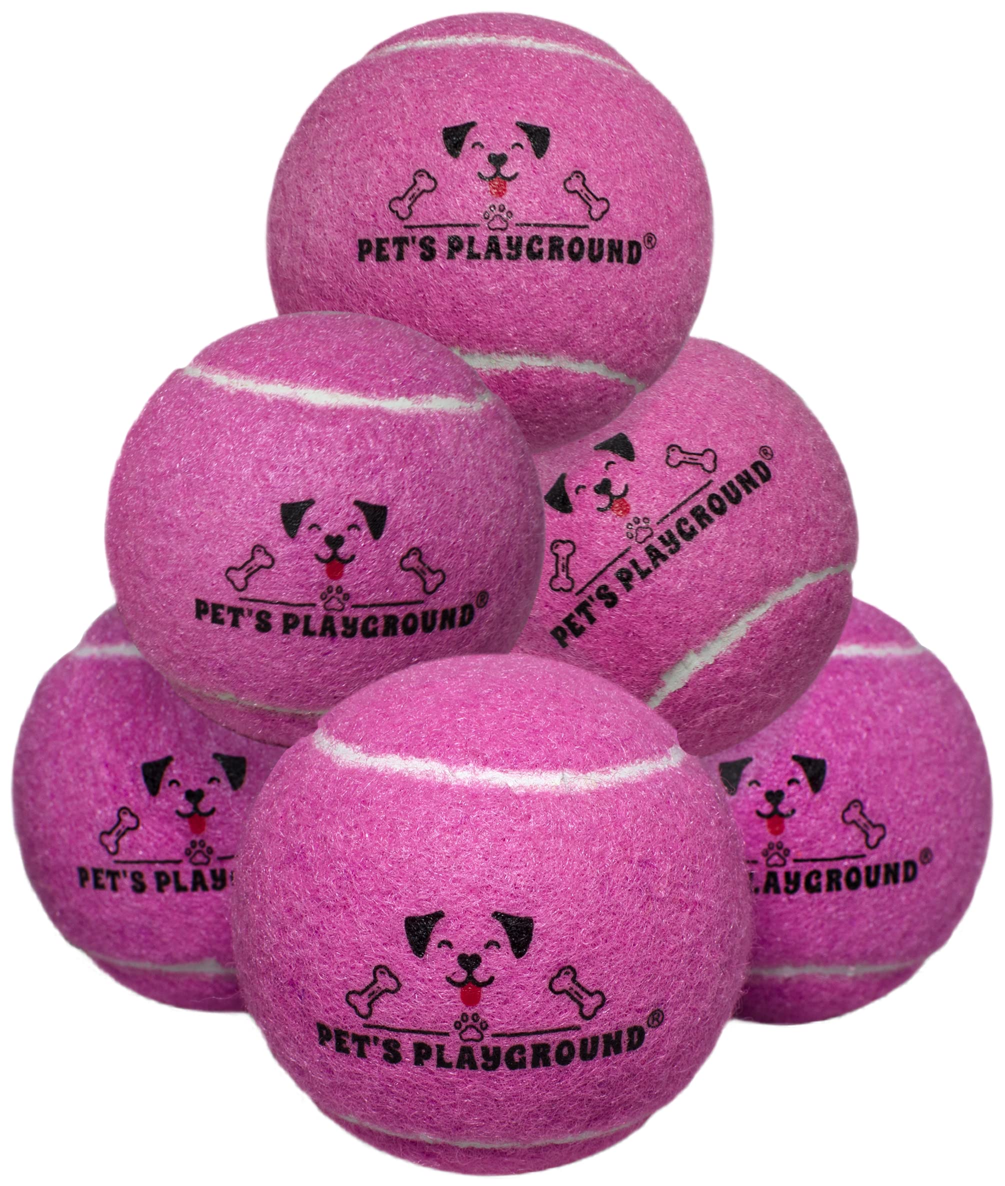 Pet's Playground Tennis Balls For Dogs | Dog Tennis Balls | Puppy Ball | Small Dog Balls | Throw and Fetch | Small Tennis Balls For Dogs | Ball For Dogs | Large Dog Ball | Pack of 6 | Pink